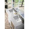 James Martin Vanities Addison 60in Double Vanity, Glossy White w/ 3 CM Eternal Jasmine Pearl Quartz Top E444-V60D-GW-3EJP